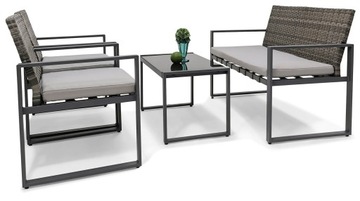 ZESTAW MEBLI DO OGRODU TARAS 2x FOTEL STÓŁ SOFA