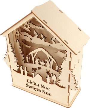 РОЖДЕСТВЕНСКИЙ вертеп с подсветкой, 3D витраж V5