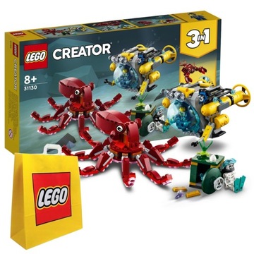 LEGO Creator 3 w 1 31130 Wyprawa po zatopiony skarb + oryginalna torba LEGO