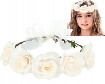 ЦВЕТОЧНЫЙ ВЕНОК ДЛЯ ПРИЧАСТИЯ, КРЕМОВЫЙ БЕЛЫЙ