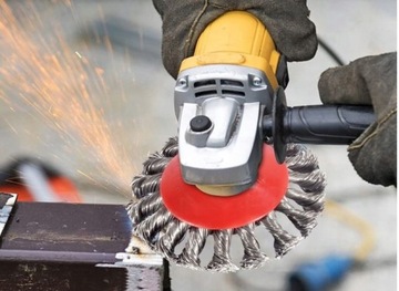 SZCZOTKA DRUCIANA do SZLIFIERKI KĄTÓWKI KĄTOWEJ 125mm M14 BOCZNA DO RDZY