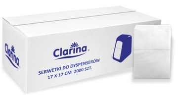 Serwetki do dyspensera CLARINA cały karton 17x17cm 2000szt