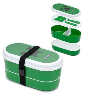 MINECRAFT LUNCH BOX PUDEŁKA ŚNIADANIÓWKA + SZTUĆCE