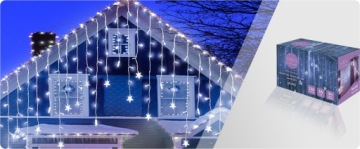 Светильники декоративные шторы звезды сосульки 136 LED 3м