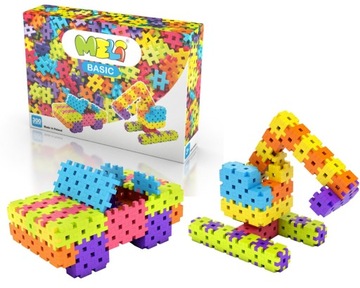 KLOCKI Mini WAFLE KLOCKI MELI KONSTRUKCYJNE BASIC 300 + PREZENT POLSKIE