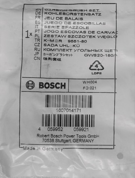 Oryginalne szczotki BOSCH 16x6,3x22mm 2szt.kpl