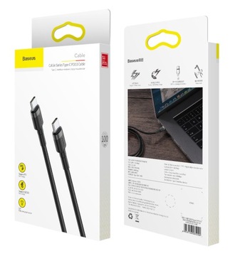 КАБЕЛЬ BASEUS STRONG USB-C ДЛЯ БЫСТРОЙ ЗАРЯДКИ TYPE-C TYPE-C PD 60W QC 3.0 1M