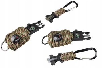 Brelok Paracord Karabińczyk Krzesiwo TERMOMETR