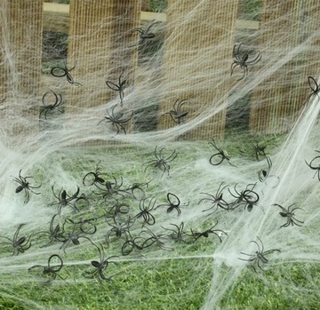 PLASTIKOWE PAJĄKI 50 SZT 3 CM HALLOWEEN DEKORACJA