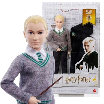 LALKA HARRY POTTER DRACO MALFOY z różdżką i w szacie HMF35