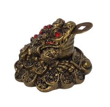 Żaba Z MONETĄ NA SZCZĘŚCIE pieniężna mała figurka Feng Shui 6CM