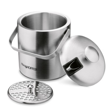 Satin ВЕДРО ДЛЯ ЛЬДА контейнер для льда ЩИПЦЫ + длинная ЛОЖКА серебро