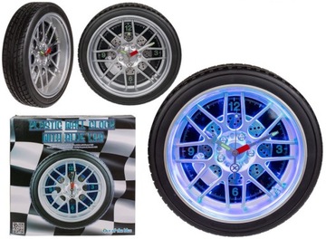 ZEGAR ŚCIENNY OPONA Podświetlenie LED auto Gadżet