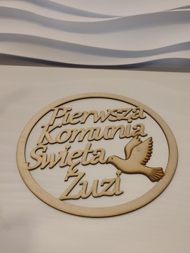 Koło ścianka wianek dekoracje na Komunię obręcz