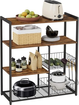 Szafka KUCHENNA LOFT INDUSTRIALNA 95cm STALOWA brąz 5 PÓŁEK POJEMNA DUŻA