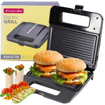 GRILL KONTAKTOWY PANINI OPIEKACZ SKŁADANY DO KANAPEK TOSTÓW SANDWICH