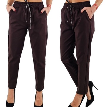 ELEGANCKIE DAMSKIE SPODNIE GUMKA 7/8 Plus-Size