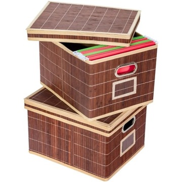 Kosz organizer pudełko z bambusa zestaw 2 sztuki 41 x 34 x 26 cm