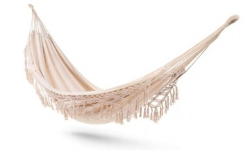 HAMAK BRAZYLIJSKI OGRODOWY DWUOSOBOWY 220x150 BOHO ECRU