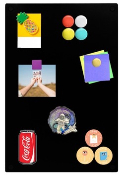 TABLICA MAGNETYCZNA NA MAGNESY Z PODRÓŻY NOTATKI ŚCIENNA 80x50 CM CZARNA