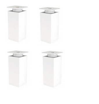 Nóżka meblowa regulowana 40x40 H-100mm biała 4szt