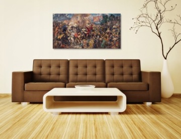 Ян Матейко BITWA POD GRUNWALDEM картина большая 120x60cm боевые кони