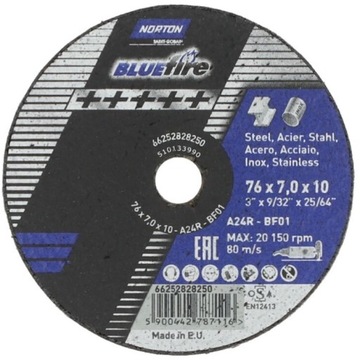 MAŁA TARCZA DO SZLIFOWANIA METALU 75x7,0x10 NORTON 76x7 MINI TARCZA SZLIF