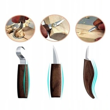 Zestaw noży do rzeźbienia w drewnie noże dłuta narzędzia snycerskie 9 el.