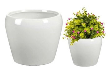 OSŁONKA BIAŁA CERAMICZNA DEKORACYJNA 18X15CM