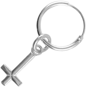 VERSIL kolczyk koło 10 mm krzyż odwr. SREBRO 925