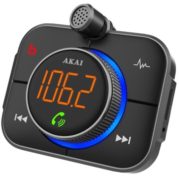 АВТОМОБИЛЬНОЕ ЗАРЯДНОЕ УСТРОЙСТВО BLUETOOTH-ПЕРЕДАТЧИК QC 3.0 PD 24 Вт AKAI FMT-95BT
