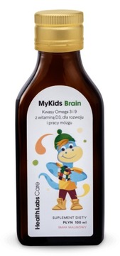Suplement diety dla dzieci Health Labs MyKids Brain malinowy 100 ml omega