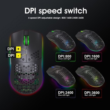 T66 RGB 2.4G Bezprzewodowa mysz do gier RGB