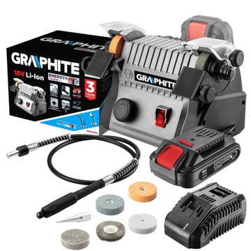 GRAPHITE SZLIFIERKA STOŁOWA akumulatorowa 3w1 +2Ah