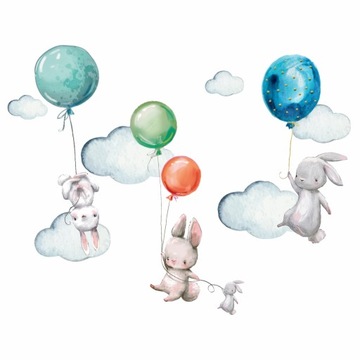 Naklejki DLA DZIECI na ścianę balony KRÓLIK S