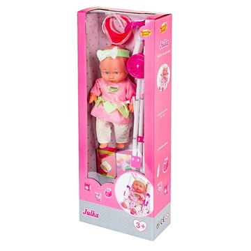 ANEK - LALKA JULKA 30CM Z WÓZKIEM DLA DZIECKA