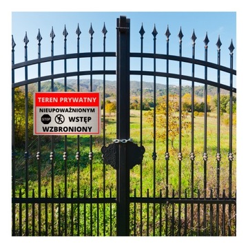 TABLICA ALUMINIUM TEREN PRYWATNY WSTĘP WZBRONIONY OSTRZEGAWCZA PIKTOGRAM HQ