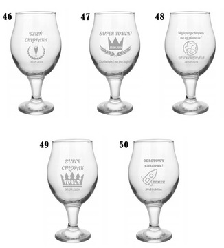 Szklanka Do Piwa na Nóżce Pokal z grawerem Urodziny Prezent dla Taty Mamy