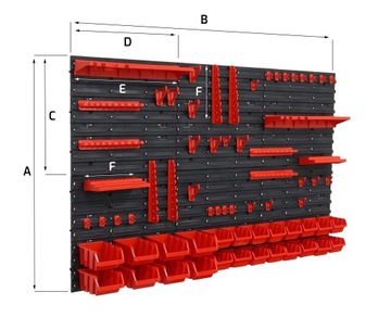 Доска для инструментов, стена мастерской, 120x80 v4
