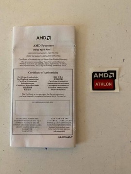 AMD NAKLEJKA PROCESORA AMD ATHLON + Instrukcja