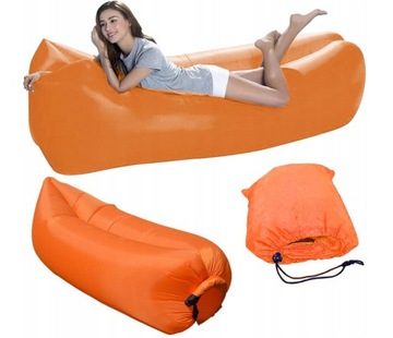 Leżak dmuchany Lazy Bag pomarańczowy 70x220 cm