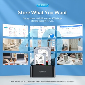 ORICO 6829C3 Станция клонирования HDD SSD SATA 2,5 дюйма 3,5 дюйма USB-C 10 Гбит/с PD 60 Вт
