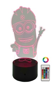 3D RGB СВЕТОДИОДНЫЙ НОЧНИК MINIONK USB ПУЛЬТ ПУЛЬТА