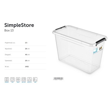 Контейнер пластиковый коробчатый с крышкой, 13 литров, закрытый