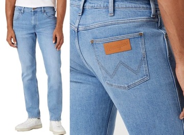 WRANGLER Spodnie JEANS GREENSBORO 803 Niebieski W38 L34