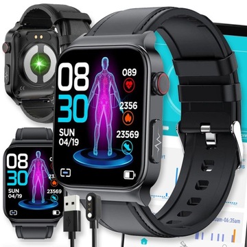 SMARTBAND BAND SMARTWATCH ZEGAREK OPASKA SMART AMOLED WATCH CZARNY MĘSKI