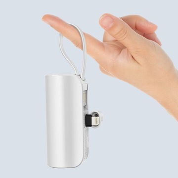 Мини-пауэрбанк 5000 мАч с поддержкой IPHONE/TYPE-C - БЕЛЫЙ