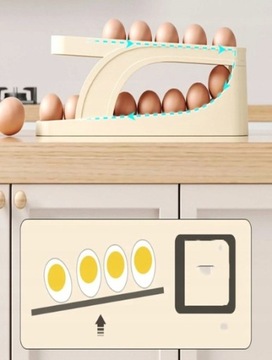 POJEMNIK ORGANIZER NA JAJKA DO LODÓWKI REGAŁ PÓŁKA PODAJNIK JAJEK