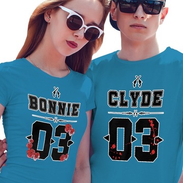KOSZULKI KOSZULKA T-SHIRT DLA PAR BONNIE 03 CLYDE 03 JAKOŚĆ