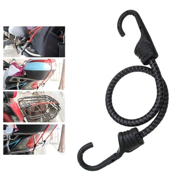 Linka rowerowa Bungee, elastyczny pasek, bagaż przenośny Czarny Szary 45 cm